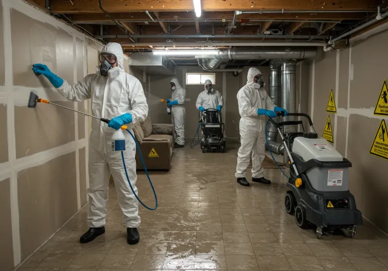 Basement Moisture Removal and Structural Drying process in Frankfort, IN